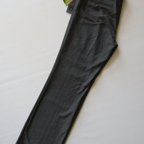 NWT MOSSIMO Stretch Herringbone Trouser Gray Mid Waist Straight Hip Pants 12 - Picture 14 of 16